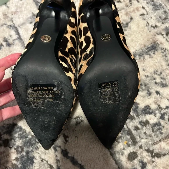 Michael Kors Calf Hair Black and Tan Leopard Heels - Picture 5 of 5